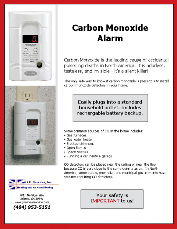 Carbon Monoxide Safety GB Services HVAC